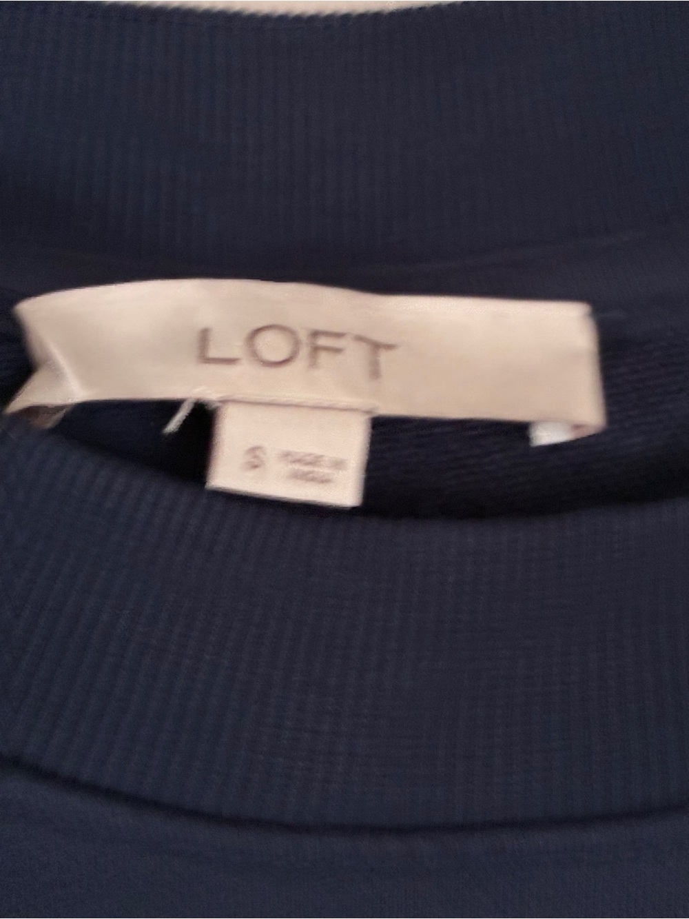 Like new Loft Parisian Sweatshirt Navy "Rue Saint Honore" Pullover Sz S - Picture 8 of 12